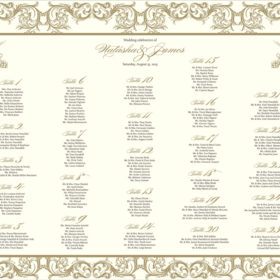 Ornate Gold Filigree Table Chart