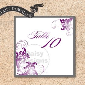 Simply - Charcoal-Purple Table Numbers
