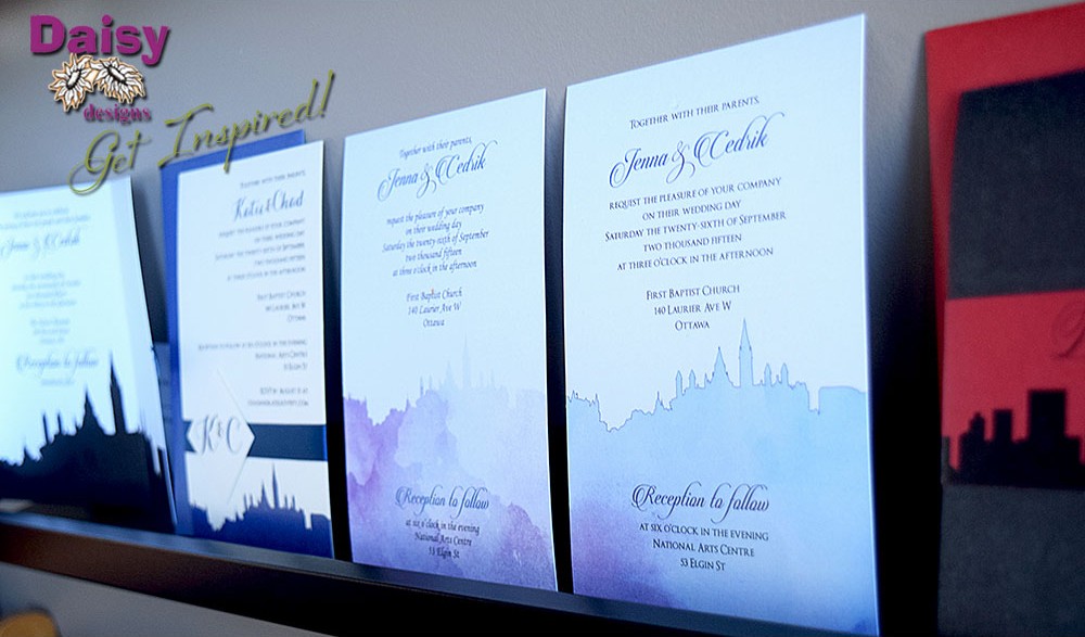 Daisy Designs Studio Samples of invitations with city skylines