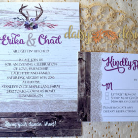 Barnboard and Blossoms invite suite