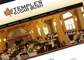 Website design for Temple's Sugar Bush