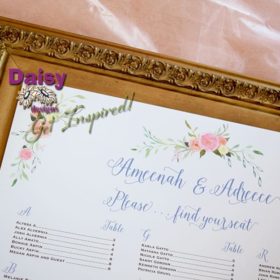 Cinderella Seating Chart close-up
