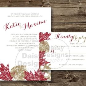 Grunge Leaves invite and rsvp