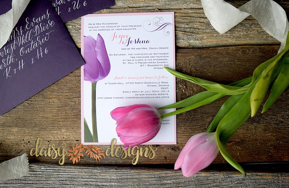 Tulips Wedding Invitations by Daisy Designs of Ottawa