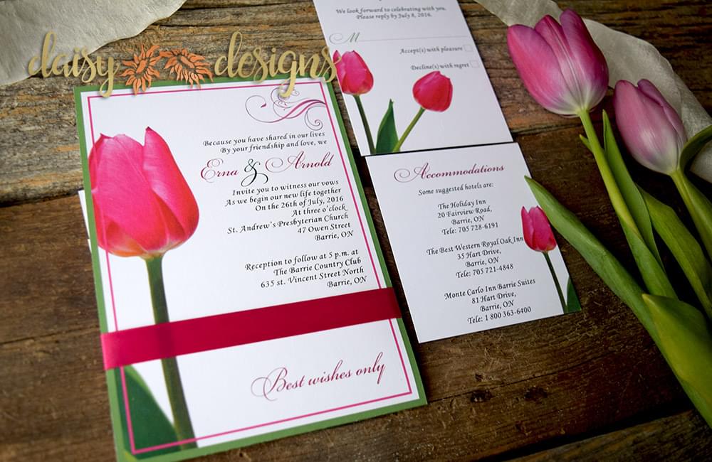 Tulips Wedding Invitations by Daisy Designs of Ottawa