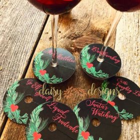 Holiday Wine Glass tags