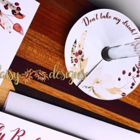Cranberry and Cream wine glass tag