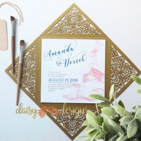 Smokey Blush on Gold Laser-cut display