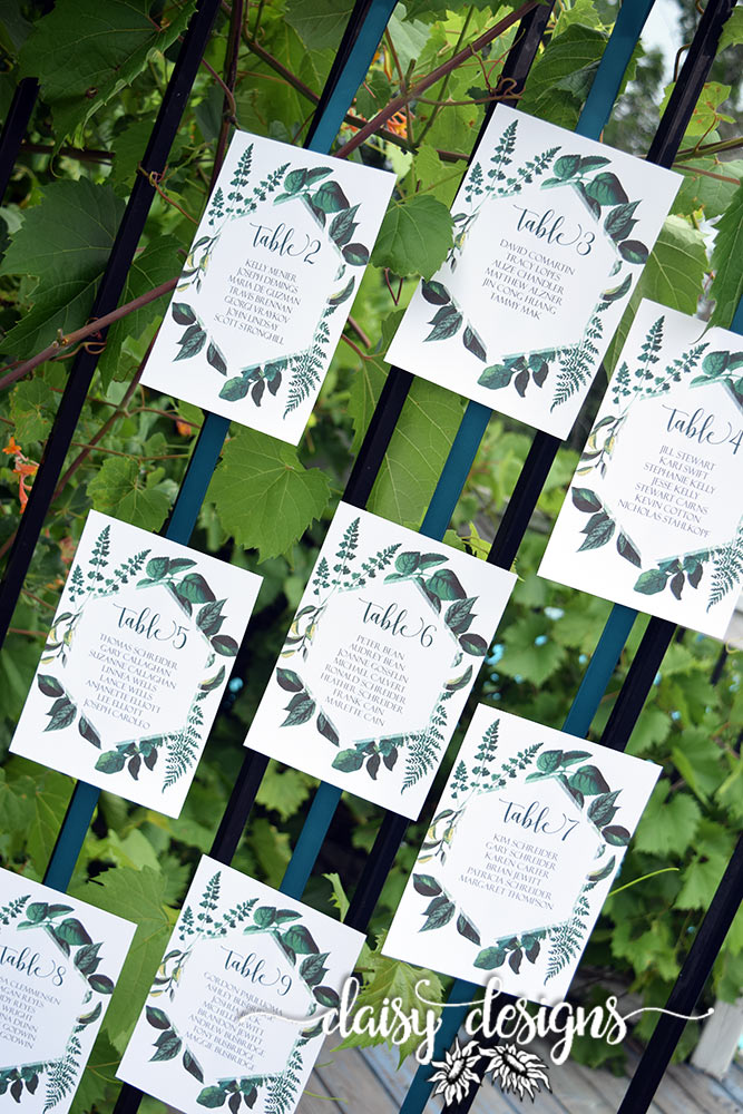Suspended Greenery Seating Chart by Daisy Designs of Ottawa